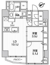 グラシアプレイス浅草橋 1202 間取り図