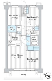 アビティグランデ砧 11階 間取り図