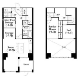 河田町ガーデン 1-102 間取り図