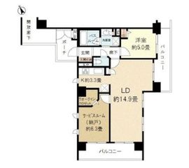 アトラスアベニュー文京関口 8階 間取り図