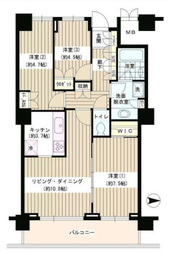イーストコモンズ清澄白河セントラルタワー 23階 間取り図