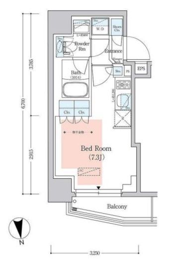 プライムアーバン品川中延 403 間取り図
