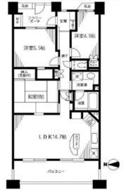 元住吉パークホームズマスターズコート 6階 間取り図