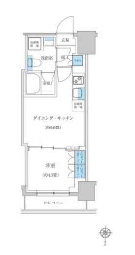 レジディア蒲田プレイス 1302 間取り図