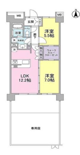 アンビエンテ経堂 102 間取り図