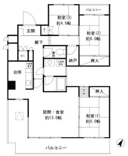 茗荷谷パークレジデンス 1001 間取り図