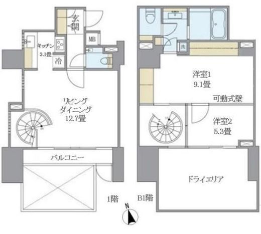 LaSante麻布十番 101 間取り図
