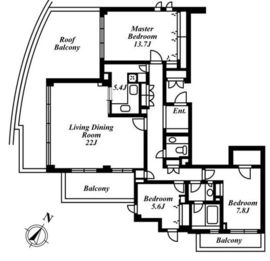 アリュール代々木上原 302 間取り図