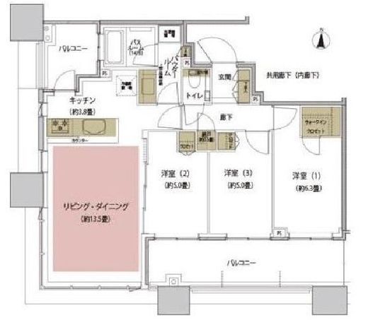 シティタワー武蔵小杉 29階 間取り図