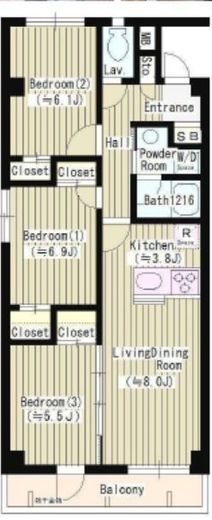 スピティ目黒 303 間取り図