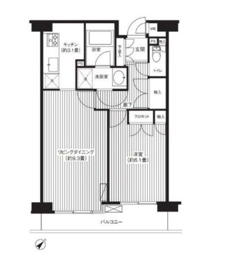 ステラメゾン武蔵小山 5階 間取り図