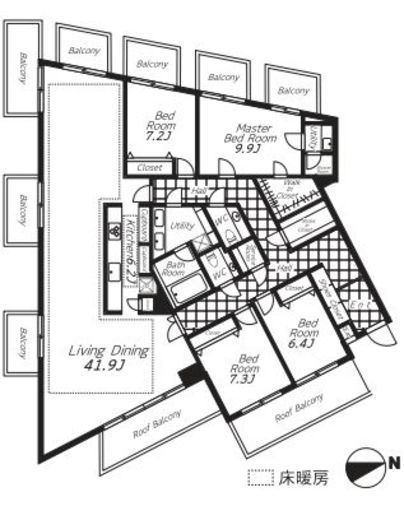 ビバリーホームズ広尾 601 間取り図