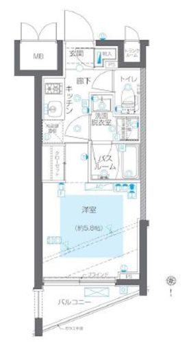 ZOOM目黒かむろ坂 6階 間取り図