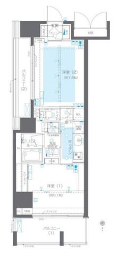 ZOOM目黒かむろ坂 6階 間取り図