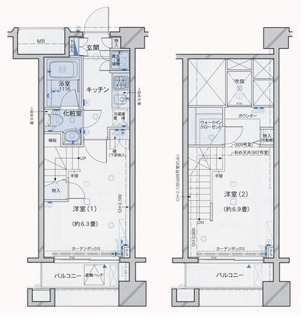 パレステュディオ神楽坂シティタワー 6階 間取り図