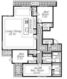 ビバリーホームズ青葉台 402 間取り図