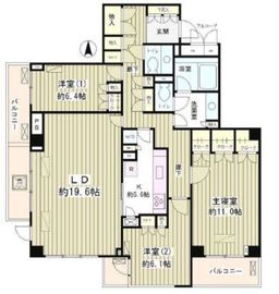 パークコート市谷台南榎 3階 間取り図