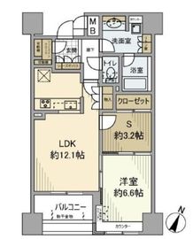 ルネ神楽坂 6階 間取り図