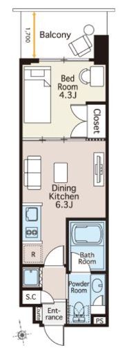 ベルファース木場 402 間取り図