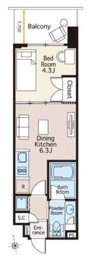 ベルファース木場 505 間取り図