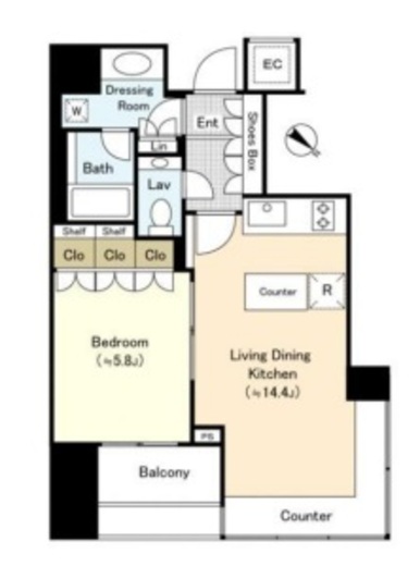 THE ROPPONGI TOKYO CLUB RESIDENCE 13階 間取り図