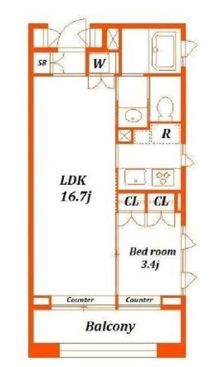 住吉コートクEAST 203 間取り図