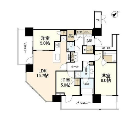 パークシティ武蔵小山ザタワー 38階 間取り図