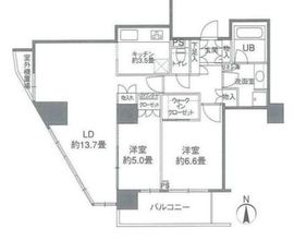 カスタリアタワー品川シーサイド 2502 間取り図