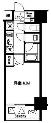 コンシェリア新宿イースト 3階 間取り図