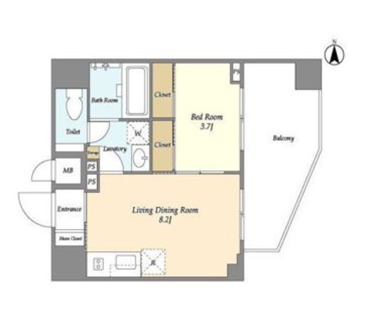 リージア下北沢 801 間取り図