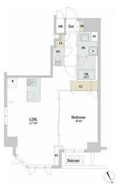 ロイジェント新橋 1102 間取り図