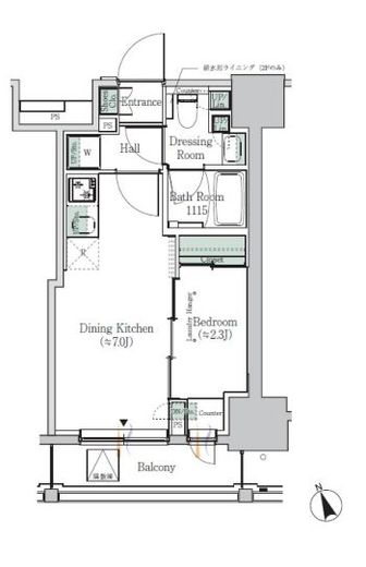 ONE ROOF RESIDENCE ASAKUSABASHI 804 間取り図