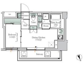 ONE ROOF RESIDENCE ASAKUSABASHI 207 間取り図