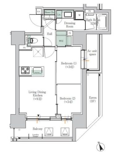 ONE ROOF RESIDENCE ASAKUSABASHI 205 間取り図