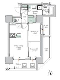 ONE ROOF RESIDENCE ASAKUSABASHI 205 間取り図