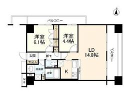 アクス御殿山 14階 間取り図