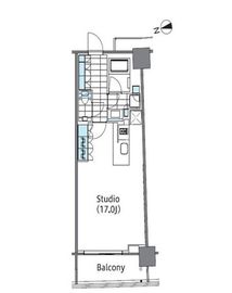 コンフォリア新宿イーストサイドタワー 1210 間取り図