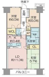 オーベルグランディオ品川勝島 2階 間取り図