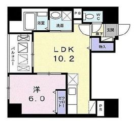 アクシア人形町 602 間取り図