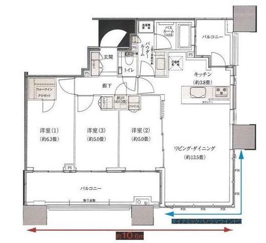 シティタワー武蔵小杉 30階 間取り図
