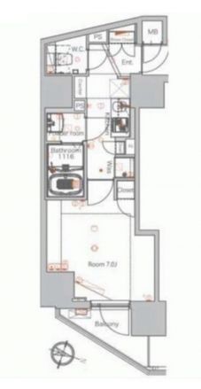 メイクスデザイン西新宿 13階 間取り図
