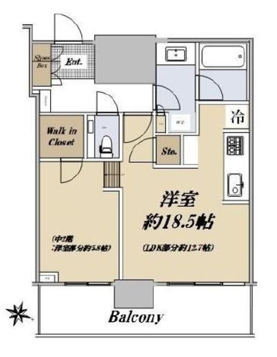 赤坂タワーレジデンス トップオブザヒル 11階 間取り図