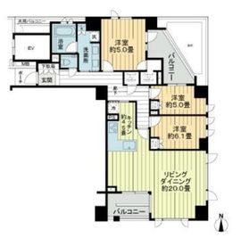 プラウド自由が丘 2階 間取り図