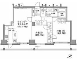 パークハビオ八丁堀 1302 間取り図