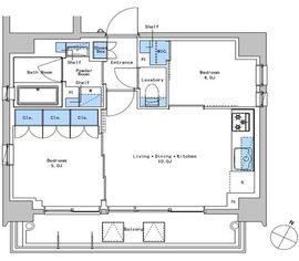 ブラウ戸越銀座スカイ 1203 間取り図