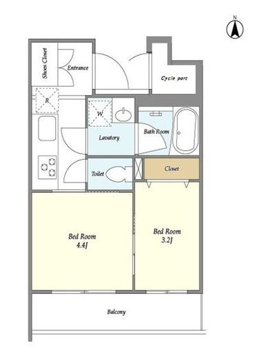 ドゥーエ大鳥居WEST 302 間取り図