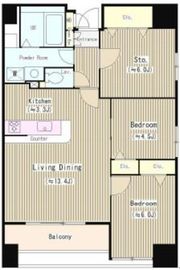 クレアールフレスカ 1306 間取り図