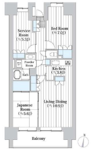 イーストパークス大島サザンスクエア 7階 間取り図