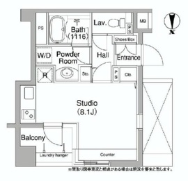 コンフォリア銀座イースト 1304 間取り図