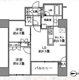 カスタリアタワー品川シーサイド 408 間取り図